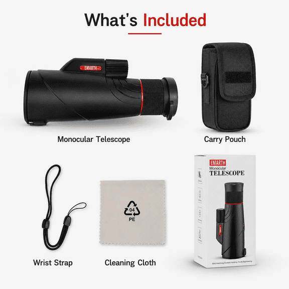 EMARTH 10-20x50 High Power Zoom Monocular Telescope with BAK4 Prism and FMC Optics for Bird Watching, Hunting, Hiking and Travel