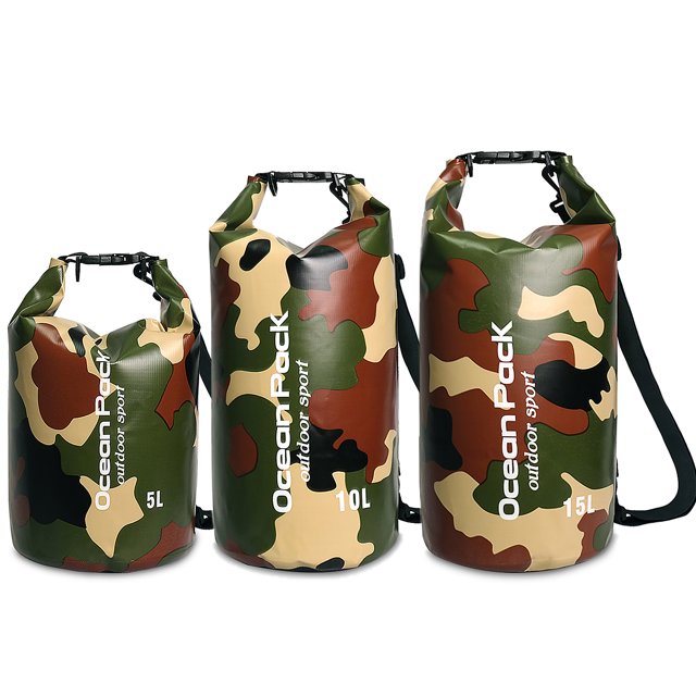 5L/10L/15L Waterproof Dry Bag Roll Up Dry Sack Large Capacity Bucket Bag For Camping Drifting Swimming