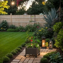 Demifill Adjustable Raised Garden Bed, Garden Bed with Plant Box and Trellis with Lockable Wheels for Outdoor as Garden, Backyard, Porch, Brown