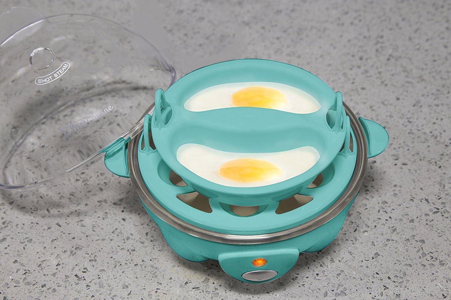 Easy Electric 7 Egg Capacity Soft, Medium, Hard-Boiled Cooker Poacher, Scrambled, Omelet Maker with Auto Shut-Off and Buzzer, BPA Free