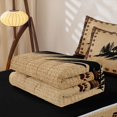 thumbnail image 6 of Manfei Vintage Wolf Checkered Zipper Full Size Comforter Sets with Fitted Sheet and 2 Pillowcases,Retro Pine Grid Zipper Bedding Set,Brown,Black Reversible,4pcs, 6 of 8