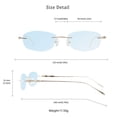 thumbnail image 3 of LifeArt Pure Titanium Frame Glasses/Blue Light Blocking Reading Glasses, Reduce Eyestrain, Stylish for Men and Women(Gold,+3.00 Magnification), 3 of 5