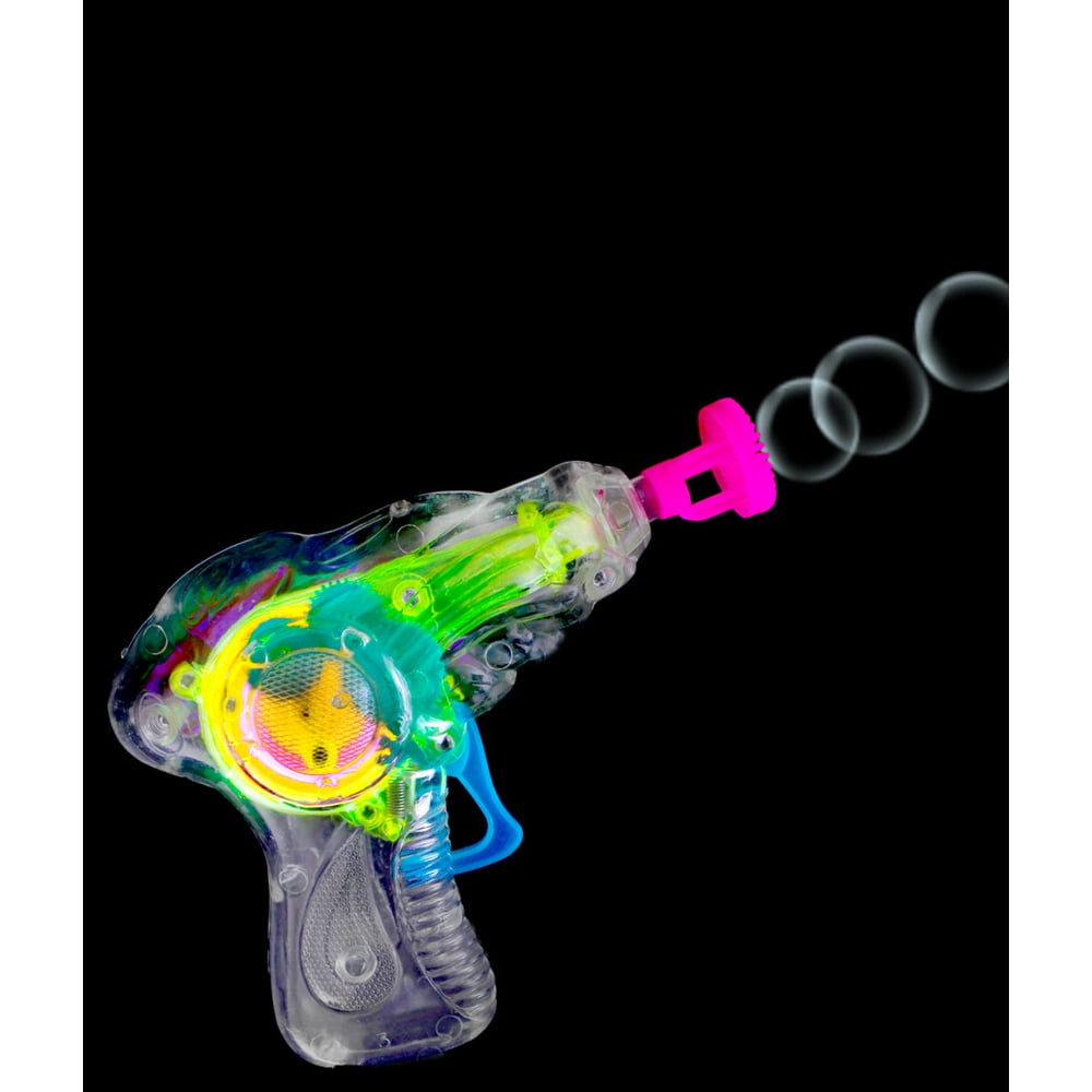 Fun Central 4 Inch by 5 Inch LED Bubble Gun Shooter for Kids Light Up