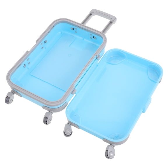 IBASETOY Mini Luggage Mini Suitcase Sky Blue ABS 1Set Travel Case for House Layout