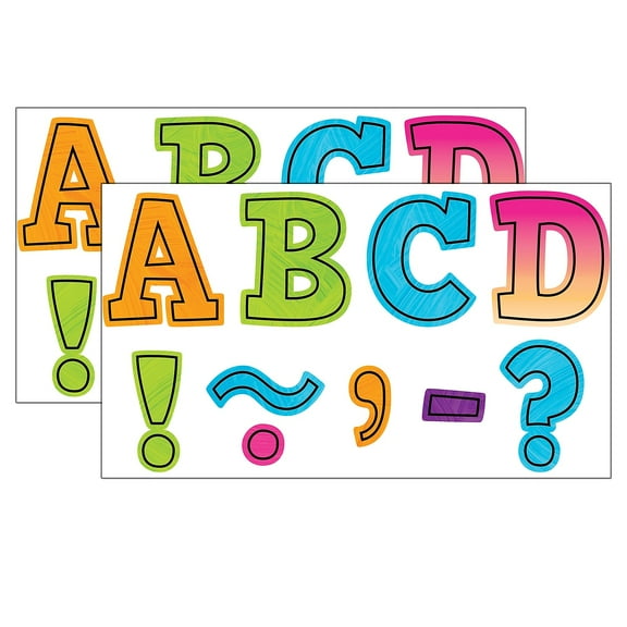 Teacher Created Resources Brights 4Ever Bold Block 3" Magnetic Letters, 55 Pieces Per Pack, 2 Packs