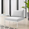 thumbnail image 2 of Sofa Middle Chair, Sunbrella, Aluminum, Metal, Steel, White Grey Gray, Modern Contemporary Urban Design, Outdoor Patio Balcony Cafe Bistro Garden Furniture Hotel Hospitality, 2 of 8
