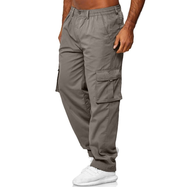 Men's Cargo Pants for All Seasons – Practical Solid Color Trouser with Front Pockets and Straight Leg Fit Relaxed Design for Work Travel and Casual Daily Wear