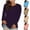 Purple, variant on Women's Long Sleeves T-Shirts Fashion Solid Color Classic Crewneck Shirts Plus Size Loose Comfy Basic Blouse Tops Khaki Large