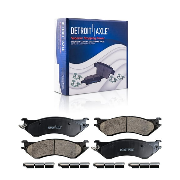 Detroit Axle - Front Brake Pads for Ford F-150 Expedition F-250 Dodge Ram 1500 Lincoln Navigator Ceramic Brake Pads w/ Hardware Replacement