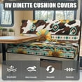 thumbnail image 4 of XYZCANDO Sunflower Cow Print RV Dinette Cushions Western Aztec Camper Accessories for Inside Bench Seat Cover Universal Loveseat Sofa Chair Cover Furniture Protector for RV Camper Car Bench Brown, 4 of 7