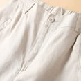 thumbnail image 5 of Sakmal Beige Shorts Womens Chino Straight Leg Cotton and Linen Khaki Dressy Shorts with Pockets, 5 of 9