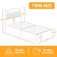 thumbnail image 6 of Yoneston Twin Size Upholstered Headboard Metal Platform Bed Frame for Kids Teens Bedroom Furniture, Black, 6 of 6