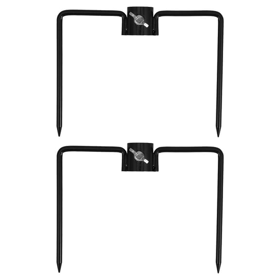 RENACLIPY 2Pcs Outdoor Metal Ground Stake Pole Stabilizer with Decorative Shepherd Hook Stand for Garden Use