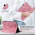 thumbnail image 7 of Case for Samsung Galaxy Tab A9+/ A9 Plus 11 inch , Butterfly & Rose Embossed Magnetic Clasp Stand Premium Multi-Angle Flip PU Leather Case with Stylus Holder Tablet Case,Pink, 7 of 7