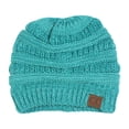 thumbnail image 2 of Gravity Threads Bonnet Doux Tricoté Marbré Deux Tons, Turquoise, 2 of 2