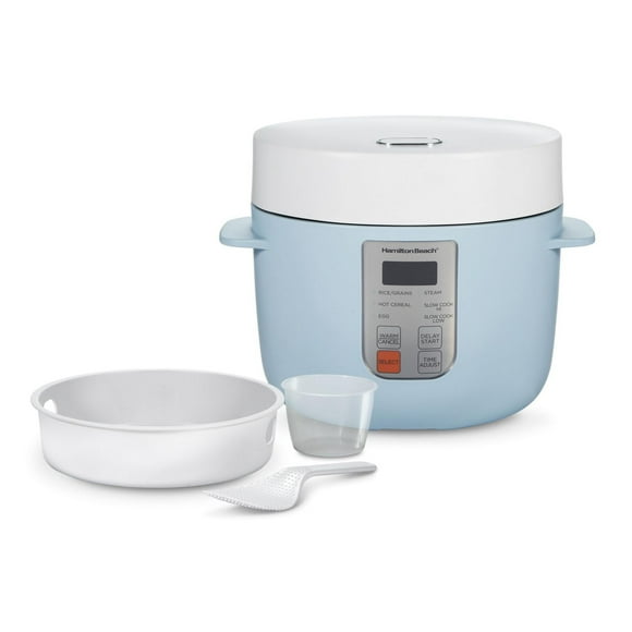 Hamilton Beach Multi-Function Rice Cooker, 12 Cup / 3 Quart Capacity, Blue (37561)