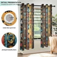 thumbnail image 3 of Yayeee Window Curtains Light Filtering 63"x52" Grommet Panel Pair Home Living Room Decor, Orange Geometric, 3 of 7