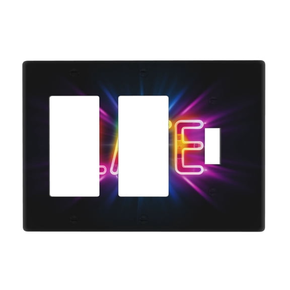 Late Switch Cover Decorative Wall Plate 3-Gang 2-Decor 1-Toggle Standard Size