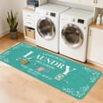 thumbnail image 2 of Washable Laundry Room Rug, 20"X59" Non Slip Soft Low-Pile Laundry Mat Farmhouse Laundry Room Decor Area Rug for Kitchen Bathroom Teal, 2 of 8