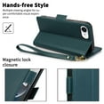 thumbnail image 4 of Wallet Case for iPhone 16e with [RFID Blocking] Card Holder Kickstand with Lanyard,Magnetic Clasp PU Flip Leather Shockproof Full-body Phone Case for iPhone 16e,Green, 4 of 7