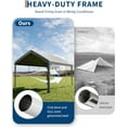 thumbnail image 6 of Lumiparty 10'x20' Heavy Duty Carport, Galvanized Steel Roof, All-Weather Metal Shelter with Windproof Ropes, Waterproof for Pickup, Boat, Garden & Tractors, Gray, 6 of 9
