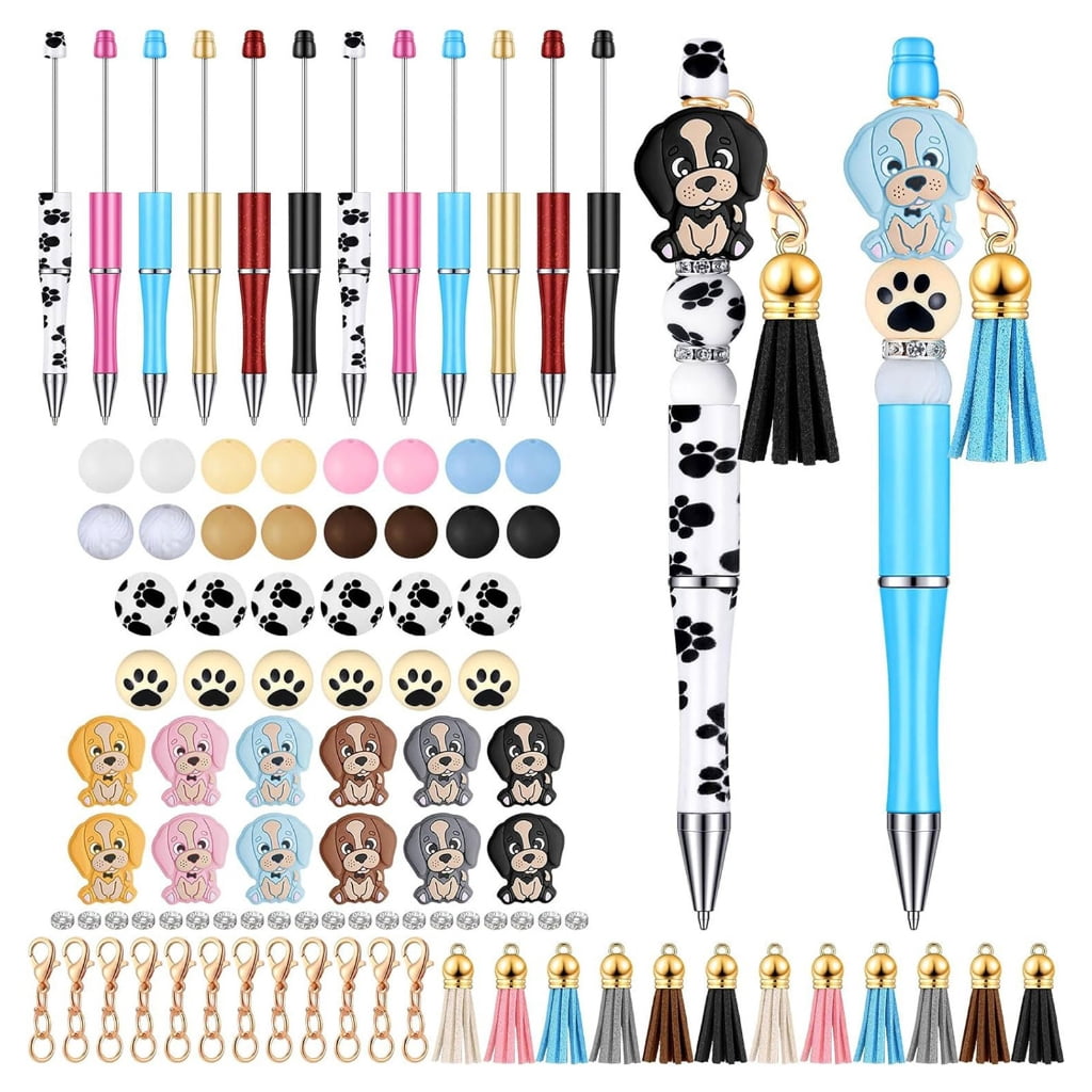 Necvior 12x DIY Pens Making Kits Beadable Pens Kits Ballpoint Pen Writing Pen