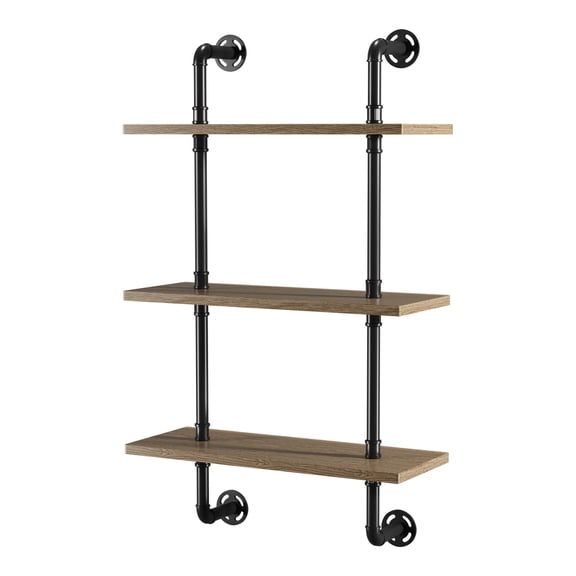 Leyva 3-Shelf Metal Wall Display Shelf, Sand Black
