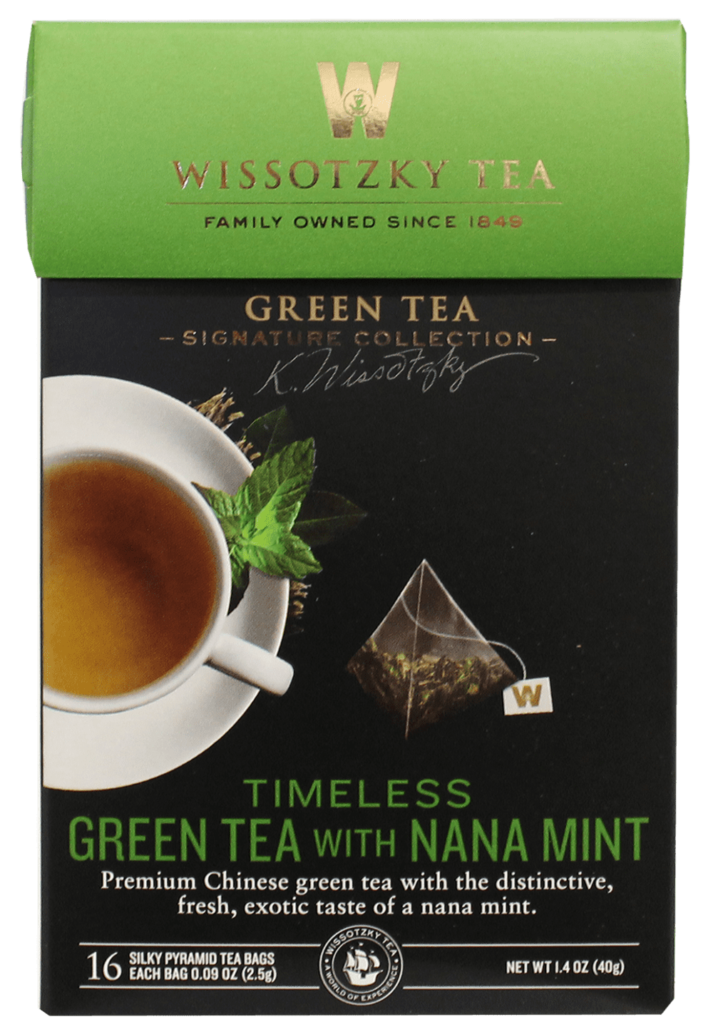 Wissotzky Signature Collection Timeless Green Tea With Nana Mint 1.4 oz