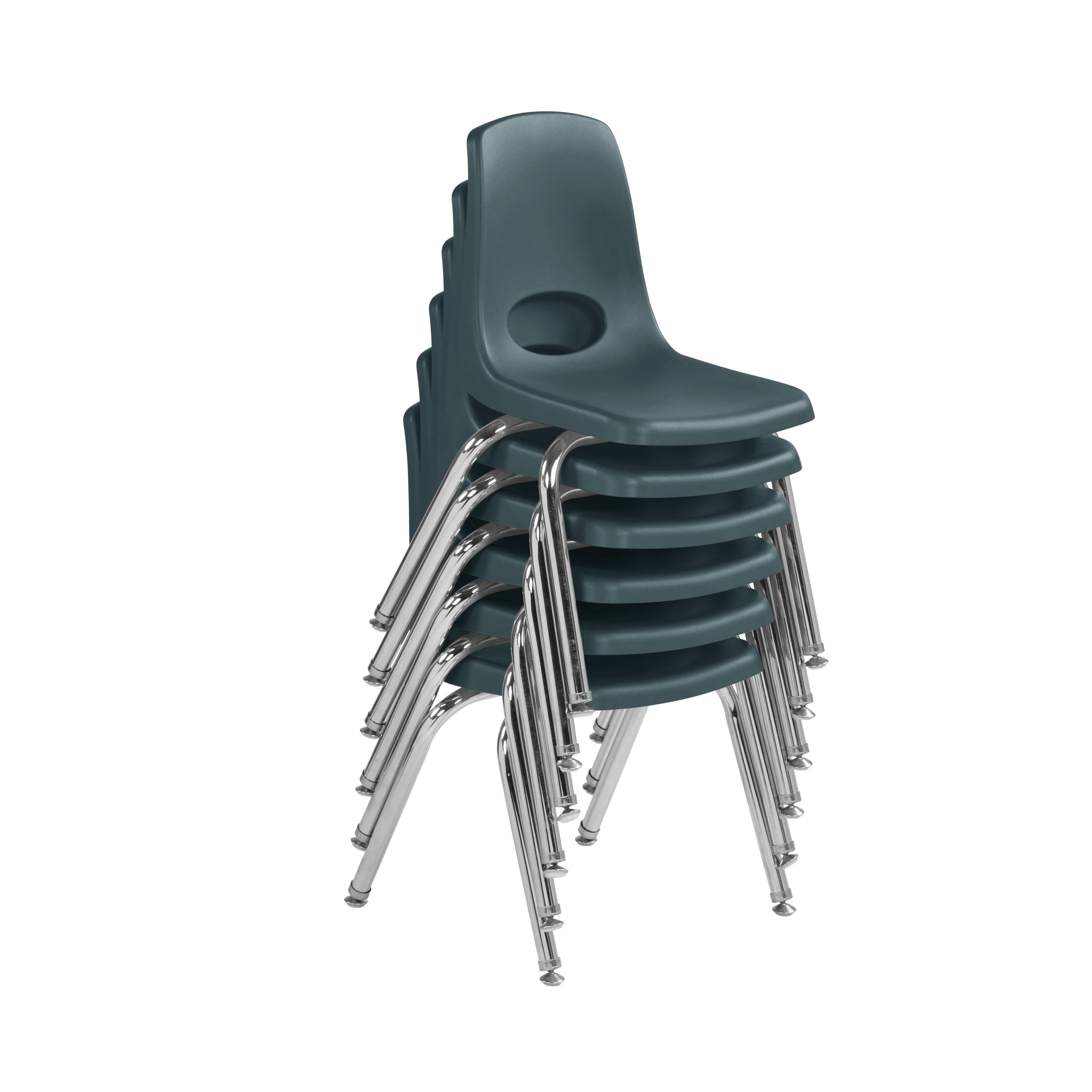 Set of 6 14in Stack Chair Chrome Legs Swivel Glide, Multiple Colors