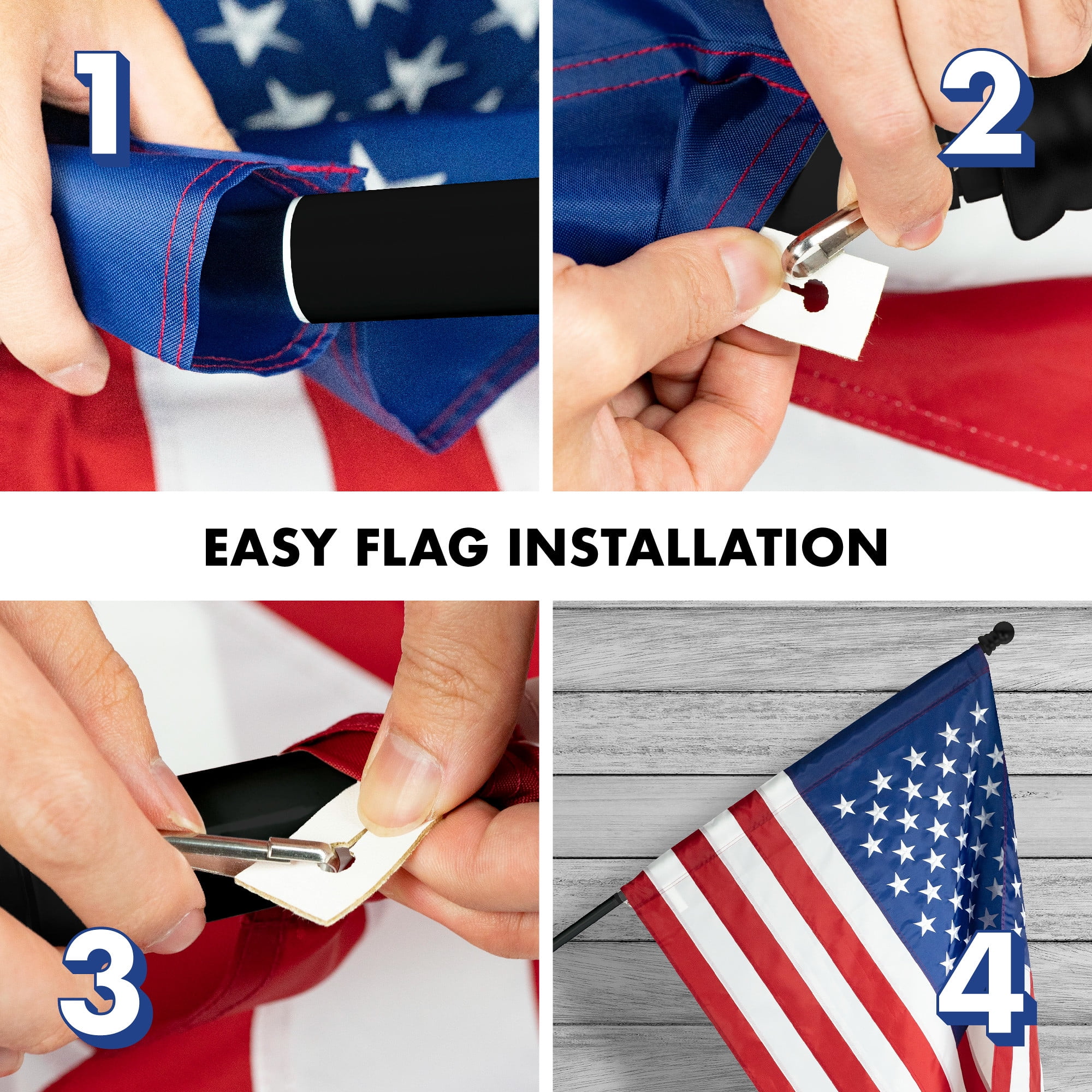 G128 - 5 Feet Tangle Free Spinning Flagpole (Black) American Flag Pole Sleeve Embroidered 2x3 ft American Flag Pole Sleeve (Flag Included) Aluminum Flag Pole