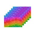thumbnail image 4 of MKHERT Multicolored Rainbow Glitter Sparkling Placemats Table Mats for Dining Room Kitchen Table Decoration 12x18 inch,Set of 6, 4 of 4