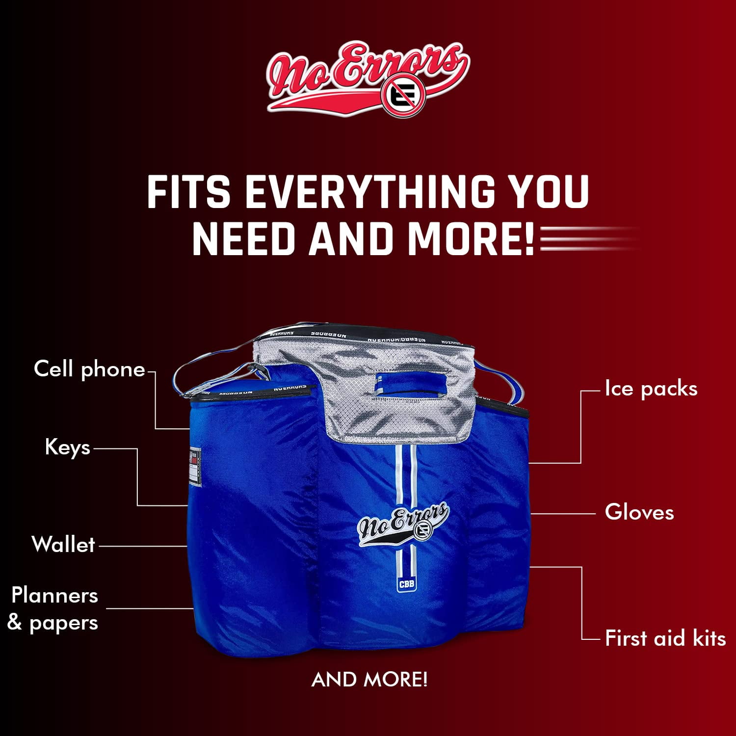 Coaches Ball Buddy Baseball Coach Bag - Heavy Duty Baseball Equipment Bag for Coaches with Built-in Cooler - Holds 6 Gallon Bucket of Balls and Coaching Equipment