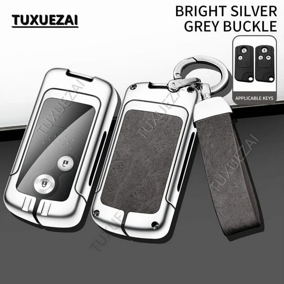 Zinc alloy leather Car Key Cover Case For Honda D 2/3 Buttons Accord CIVIC CRV Fit 2006 - 2015 Key Shell Holder Accessories