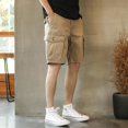 thumbnail image 2 of Pantalones cortos cargo para hombre, de algodón, estilo urbano, con bolsillo frontal, bermudas de verano para hombre, cintura elástica de lujo, pantalones cortos anchos Y2k para hombre, 2 of 5