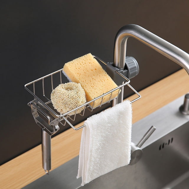 EGNMCR Kitchen Gadgets, Kitchen Accessories, Kitchen Utensils, Kitchen Tool STAINLESS STEEL FAUCET RACK-A STORAGE ACCESSORY FOR YOUR KITCHEN Drain rack