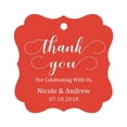 thumbnail image 1 of Darling Souvenir Custom Names Thank You For Celebrating With Us Wedding Hang Tags Personalized Party Tags-Red-50 Tags, 1 of 1