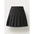 thumbnail image 2 of Girls' Pleated Skirt With Safety Shorts Solid Color School Uniform Style Summer Party Performance Mini Skirt Black - Suitable For Party Occasions, 2 of 5