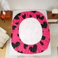 thumbnail image 5 of Feelyou Princess Love Heart Bed Sheets for Kids, Happy Valentines Day King Sheets, Red Black Sheet Set, Breathable Home Decor, 4 Pieces, 5 of 7