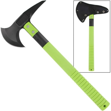 Armory Replicas Underbrush Rugged Camping Outdoor Axe - 16" Stainless Steel Blade with ABS Handle Nylon Sheath and Fireman Pick - Perfect for Chopping Splitting and Survival