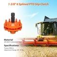 thumbnail image 3 of Slip Clutch for PTO Shaft, 1 3/8" PTO Slip Clutch,  Carburized Steel Tractor Slip Clutch, Adjustable Rotary Cutter Slip Clutch, 3 of 6