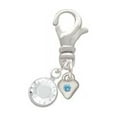 thumbnail image 2 of Delight Jewelry Silvertone Mini March - Hot Blue Crystal Heart - Silvertone Clip on Charm with Clear Crystal Drop, 2 of 4