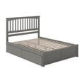 thumbnail image 3 of Mission Lit Plateforme Simple en Bois avec Pied de Lit et Tiroirs de Rangement, Gris, 3 of 12
