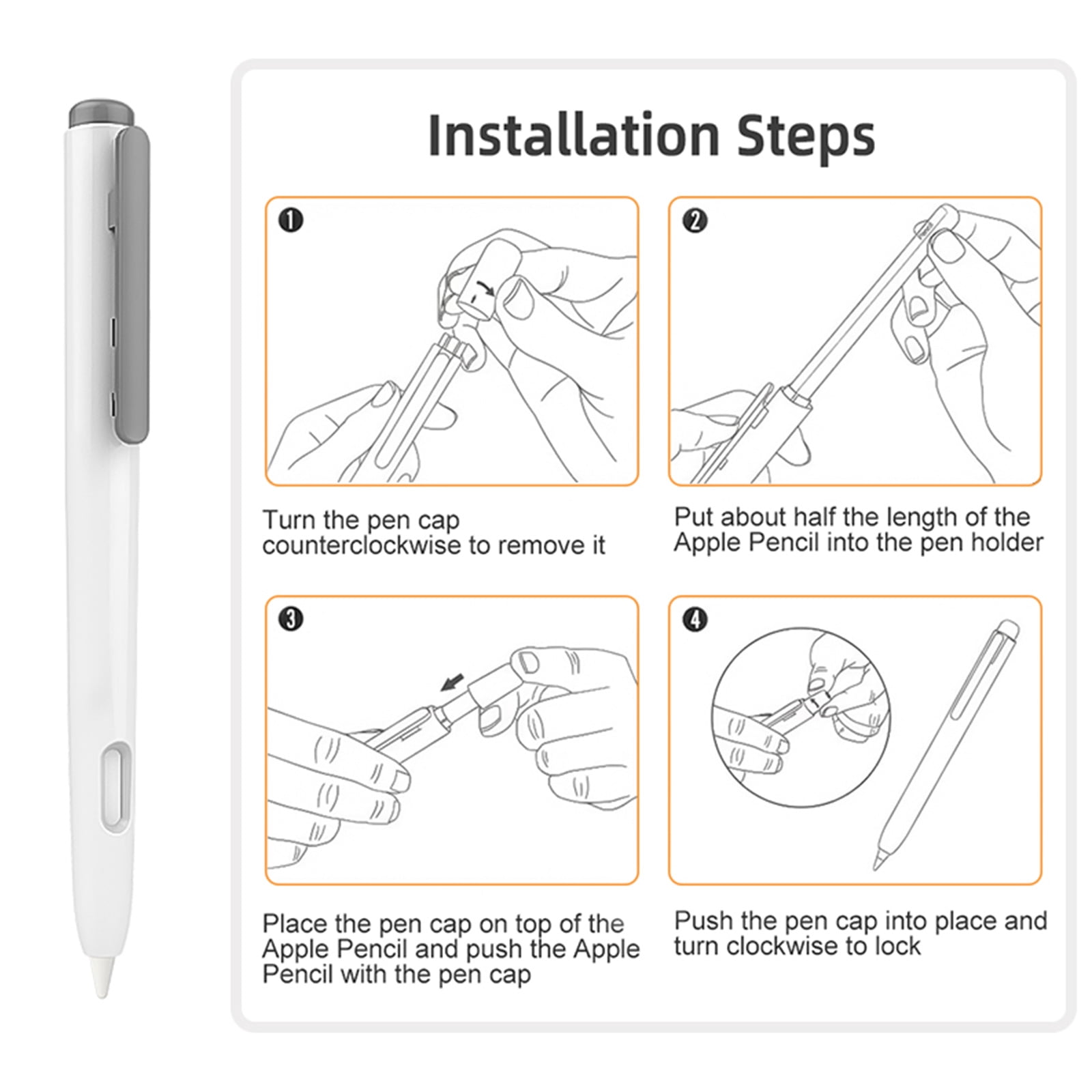 Yammee Retractable Pencil Cover for Apple Pencil 2nd Generation Anti-scratch Protective Cover for Touch Stylus Pen for Case Acc