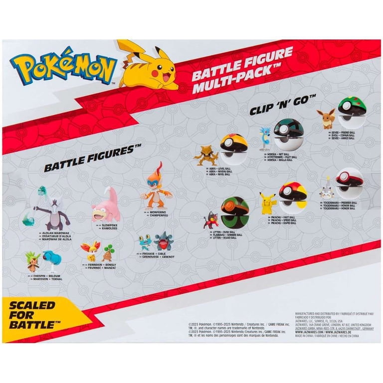 Jazwares Pokemon Battle Ready Multi Action Figure, 8 Pack