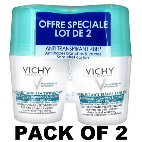 Vichy 48H Intensive Anti-perspirant anti-white and yellow mark deodorant 2x50ml