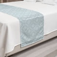 thumbnail image 2 of Pastel Bed Runner, Abstract Geometry Inspired Pattern with Spiral Moire Effect Motif, Decorative Accent Bedding Scarf for Hotels Homes and Guestrooms, King, Pale Blue Grey White, by Ambesonne, 2 of 2