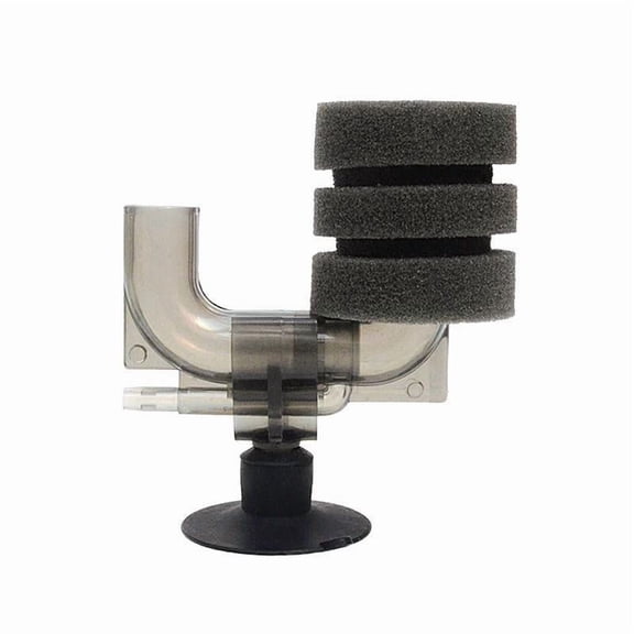 Agiufgs Mini Sponge Filter 2.95 in X 3.15 in, Biochemical Filtration with Oxygenation, for Small Fish Tanks and Aquariums, Black, 1pcs