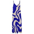 thumbnail image 6 of Abstract Blue Beige Swirl Art Sleeveless Dress Loose Women's Dress Dresses Luxury Evening Dresses, 6 of 9