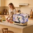 thumbnail image 3 of Renewold Toaster Oven Protector Washable Dustproof Convection Oven Air Fryer Protective Case Polyester Small Appliance Cover Home Decoration, 20.5 x 16.5 x 10 Inches, Hummingbird Hydrangea Violet, 3 of 7