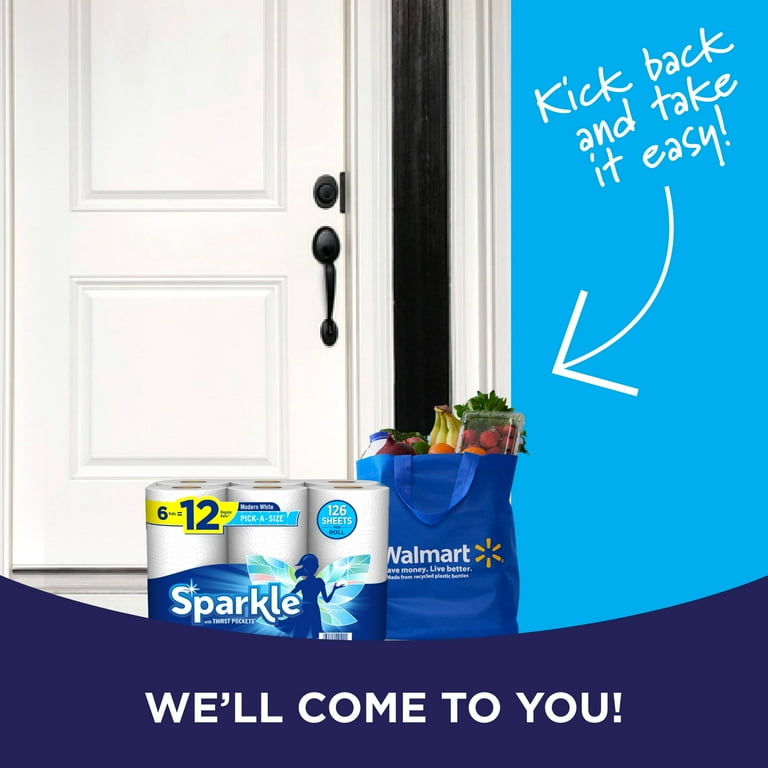 Sparkle Pick-A-Size White Paper Towels, 6 Double Rolls = 12 Sparkle Pick-A-Size White Paper Towels, 6 Double Rolls = 12